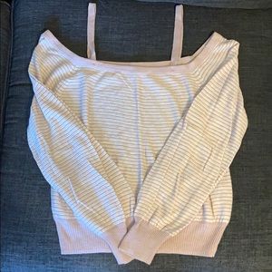 Striped lightweight off the shoulder sweater 💕
